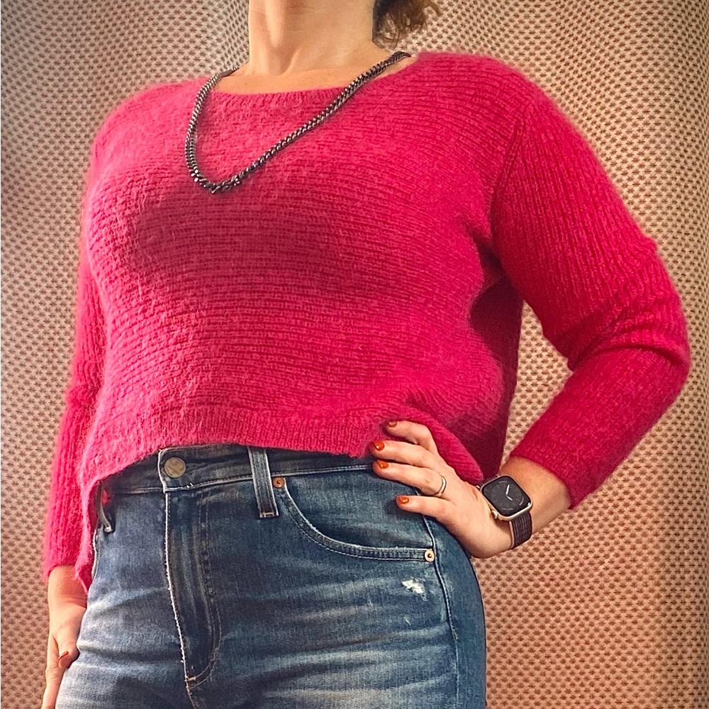 🇫🇷 des petits hauts, hi-lo mohair sweater - Picture 3 of 7